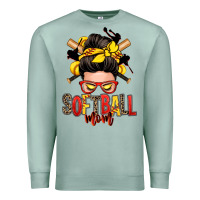 Seafoam softball mom messy bun Premium Sweatshirt - Zillion Design Studio