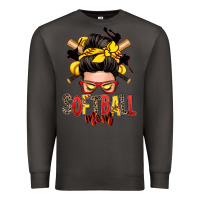Smoke softball mom messy bun Premium Sweatshirt - Zillion Design Studio
