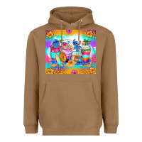 Toasted Coconut stitch summer coffee cups Heavyweight Hoodie - Zillion Design Studio