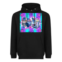 Black stitch coffee cups Heavyweight Hoodie - Zillion Design Studio
