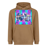 Toasted Coconut stitch coffee cups Heavyweight Hoodie - Zillion Design Studio