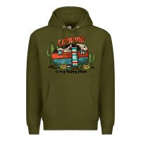 Army Green camping is my happy place Premium Hoodie - JahusDesignShop
