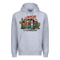 Heather Grey camping is my happy place Premium Hoodie - JahusDesignShop