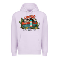 Lilac camping is my happy place Premium Hoodie - JahusDesignShop