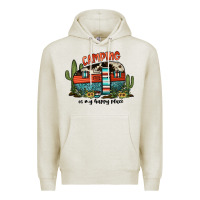 Oatmeal Heather camping is my happy place Premium Hoodie - JahusDesignShop