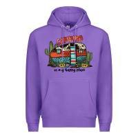 Purple camping is my happy place Premium Hoodie - JahusDesignShop