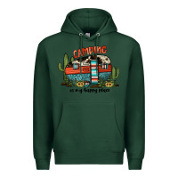 Sports Green camping is my happy place Premium Hoodie - JahusDesignShop