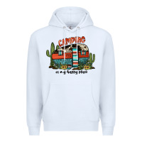 White camping is my happy place Premium Hoodie - JahusDesignShop