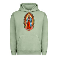 Pigment Oil Green our lady of guadalupe leopard and roses Urban Hoodie - BarkalooDesign