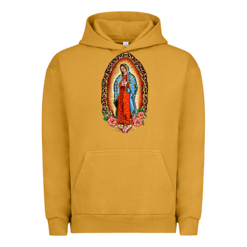 Our Lady Of Guadalupe Leopard And Roses Urban Hoodie by BarkalooDesign | Teevron