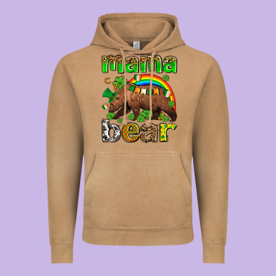 St Patricks Mama  Bear Vintage Hoodie Designed By Adodesignshop