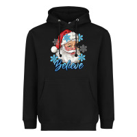 Black santa blue believe Heavyweight Hoodie - RanaPortraitStore