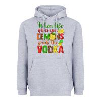 Heather Grey when life gives you lemons grab the vodka Heavyweight Hoodie - texasbilliewilder
