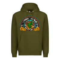 Army Green cactus sunflower horseshoe rainbow Premium Hoodie - Artiststas