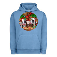 Pigment Pebble Blue Christmas heifers Christmas Urban Hoodie - Jasminsmagicworld