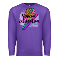 Purple special eduation teacher lightning bolt Premium Sweatshirt - Zillion Design Studio
