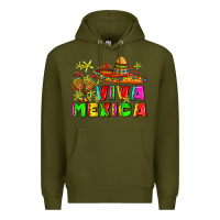 Army Green viva mexica Premium Hoodie - AdoDesignShop