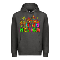 Charcoal Heather viva mexica Premium Hoodie - AdoDesignShop