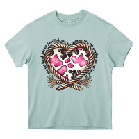 Arona western cowhide heart Heavy Core Tee - CowhideDigitalArt