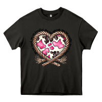 Asphalt western cowhide heart Heavy Core Tee - CowhideDigitalArt