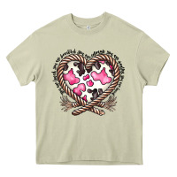 Mossy western cowhide heart Heavy Core Tee - CowhideDigitalArt