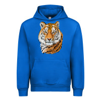Cobalt Tiger Head Urban Hoodie - LillyAllenDesigns
