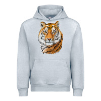 Heather Grey Tiger Head Urban Hoodie - LillyAllenDesigns