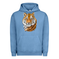 Pigment Pebble Blue Tiger Head Urban Hoodie - LillyAllenDesigns