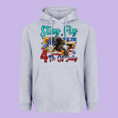 Stay Fly For The 4 Th Of July Heavyweight Hoodie Designed By Zillion Design Studio