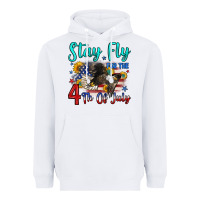 White stay fly for the 4 th of july Heavyweight Hoodie - Zillion Design Studio