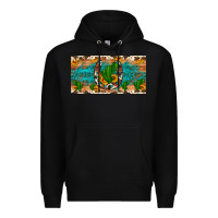 Black cactus sunflower horseshoe license plate Premium Hoodie - Artiststas