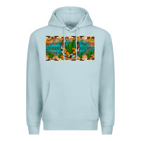 Blue Mist cactus sunflower horseshoe license plate Premium Hoodie - Artiststas
