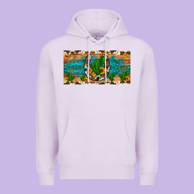Cactus Sunflower Horseshoe License Plate Premium Hoodie Designed By Artiststas
