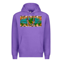 Purple cactus sunflower horseshoe license plate Premium Hoodie - Artiststas