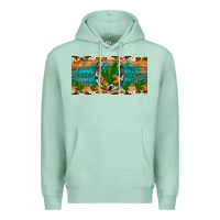 Seafoam cactus sunflower horseshoe license plate Premium Hoodie - Artiststas