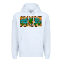 White cactus sunflower horseshoe license plate Premium Hoodie - Artiststas