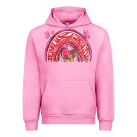 Fuchsia Pink valentines day rainbow with heart Urban Hoodie - NancyCooperArtShop