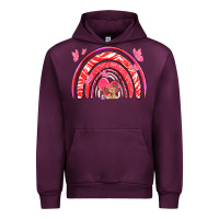 Mauve Wine valentines day rainbow with heart Urban Hoodie - NancyCooperArtShop