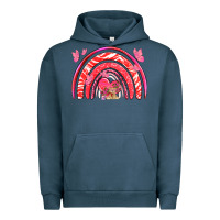 Pigment Midnight Navy valentines day rainbow with heart Urban Hoodie - NancyCooperArtShop