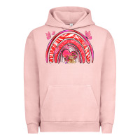 Pigment Salmon valentines day rainbow with heart Urban Hoodie - NancyCooperArtShop