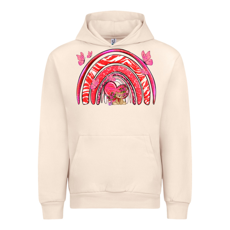 Valentines Day Rainbow With Heart Urban Hoodie by NancyCooperArtShop | Teevron