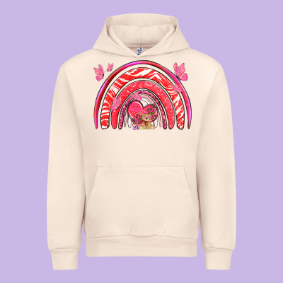 Valentines Day Rainbow With Heart Urban Hoodie Designed By Nancycooperartshop