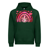 Forest Green valentines day rainbow with cupid gnome Urban Hoodie - NancyCooperArtShop
