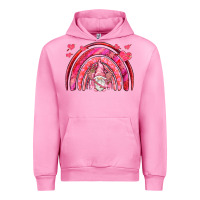 Fuchsia Pink valentines day rainbow with cupid gnome Urban Hoodie - NancyCooperArtShop