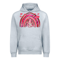 Heather Grey valentines day rainbow with cupid gnome Urban Hoodie - NancyCooperArtShop