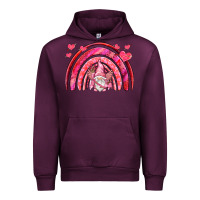 Mauve Wine valentines day rainbow with cupid gnome Urban Hoodie - NancyCooperArtShop