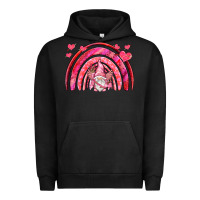 Pigment Black valentines day rainbow with cupid gnome Urban Hoodie - NancyCooperArtShop