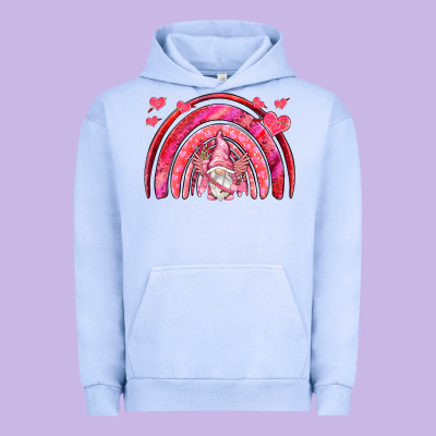 Valentines Day Rainbow With Cupid Gnome Urban Hoodie Designed By Nancycooperartshop