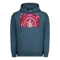 Pigment Midnight Navy valentines day rainbow with cupid gnome Urban Hoodie - NancyCooperArtShop