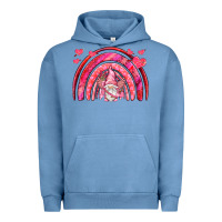 Pigment Pebble Blue valentines day rainbow with cupid gnome Urban Hoodie - NancyCooperArtShop